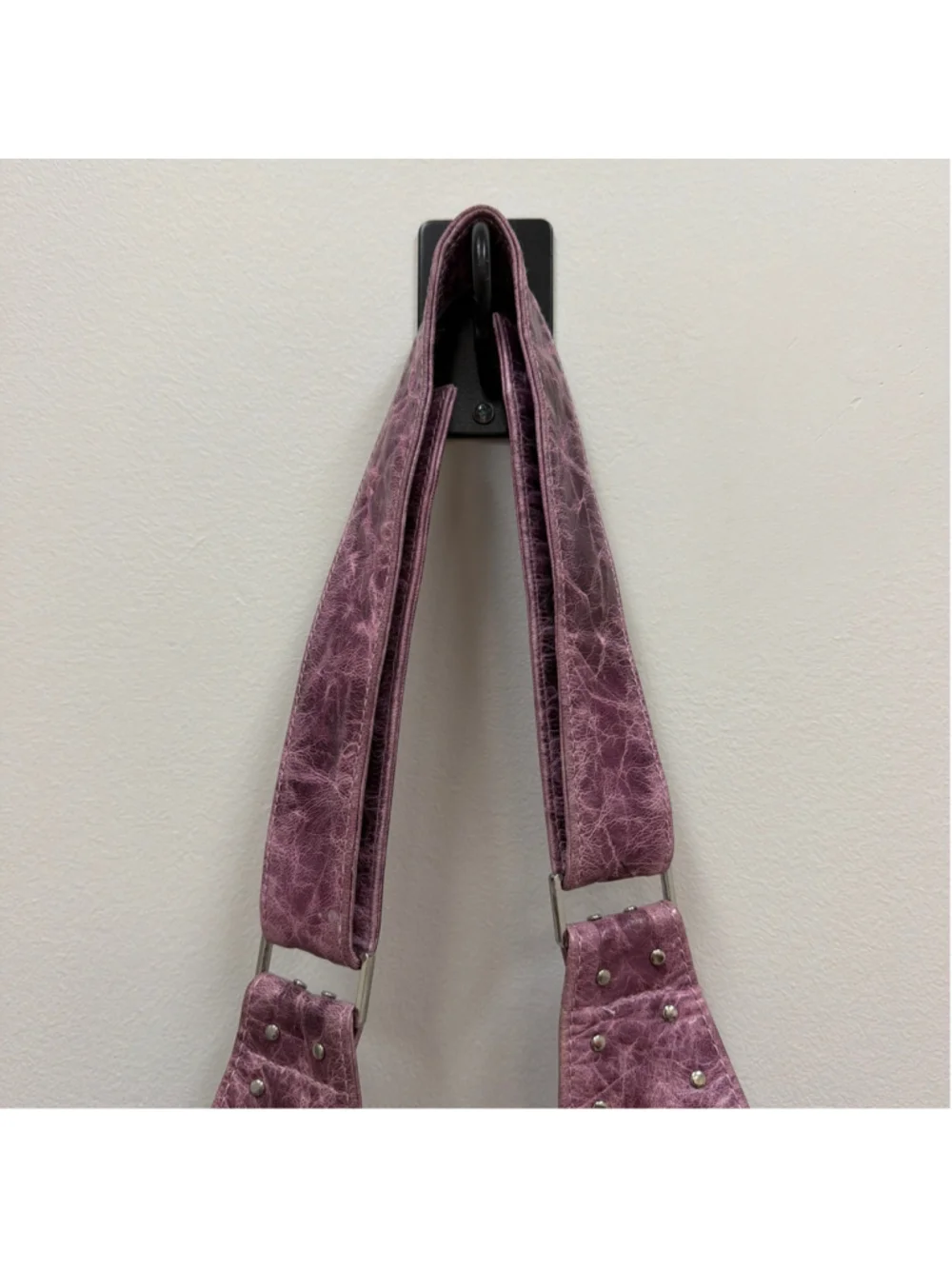 Sash Bag Purple Marbled Classic Studded Leather Bag! - Picture 3 of 7